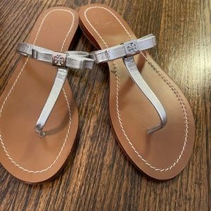 Silver Tory Burch flats